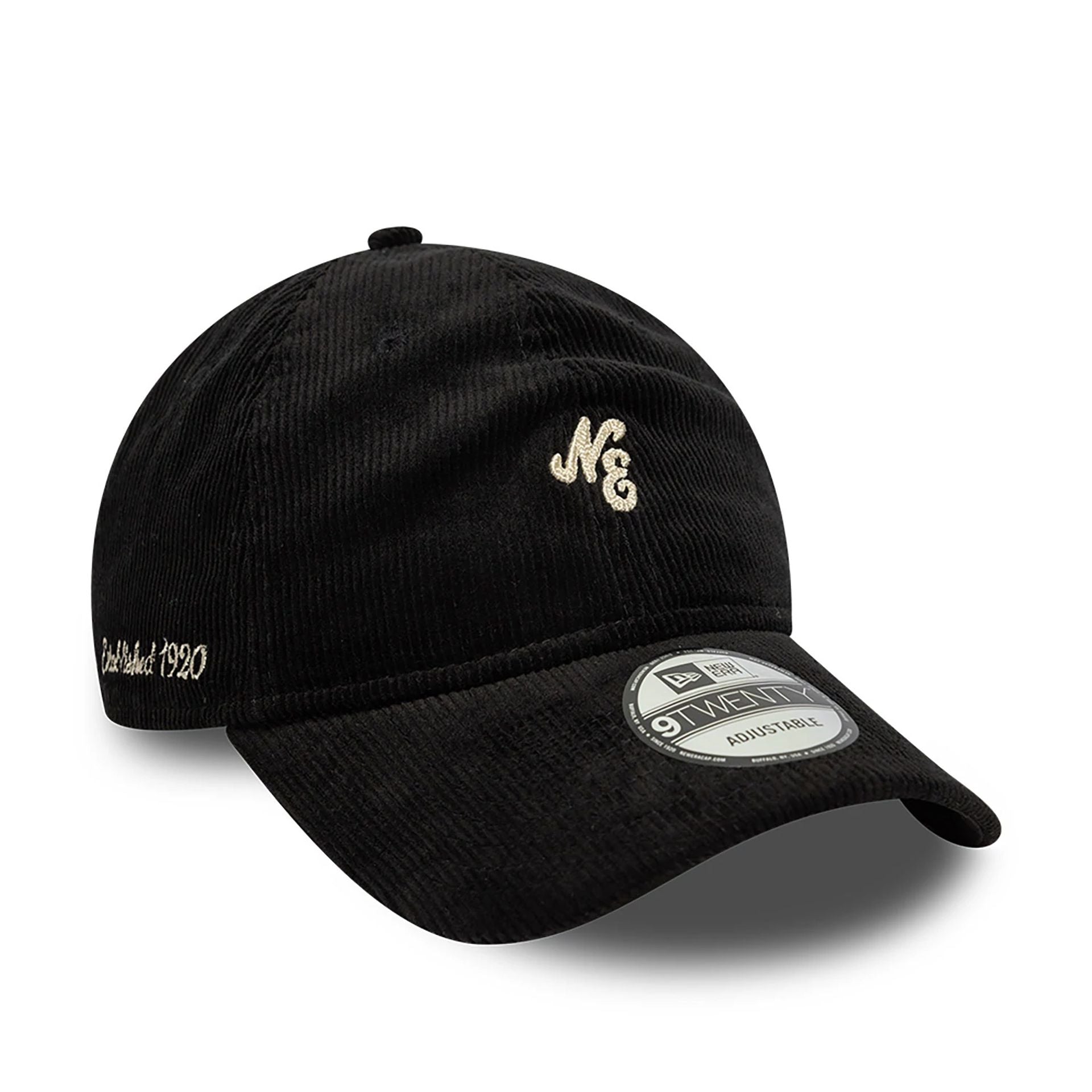 This is a New Era Cord Black 9TWENTY Adjustable Cap 1