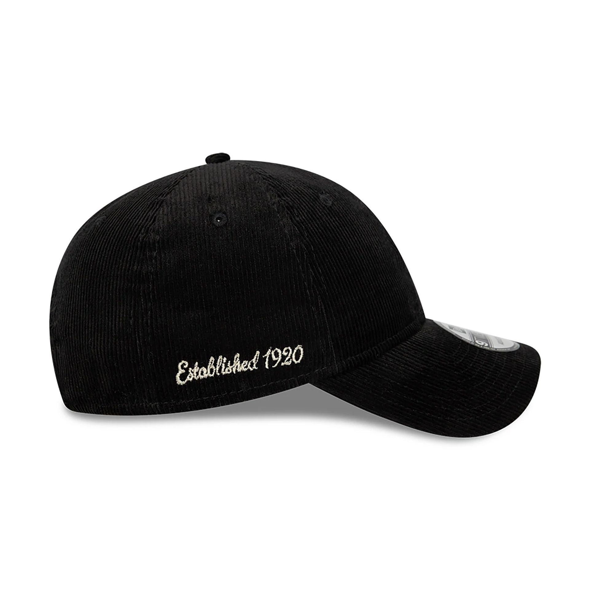 This is a New Era Cord Black 9TWENTY Adjustable Cap 6