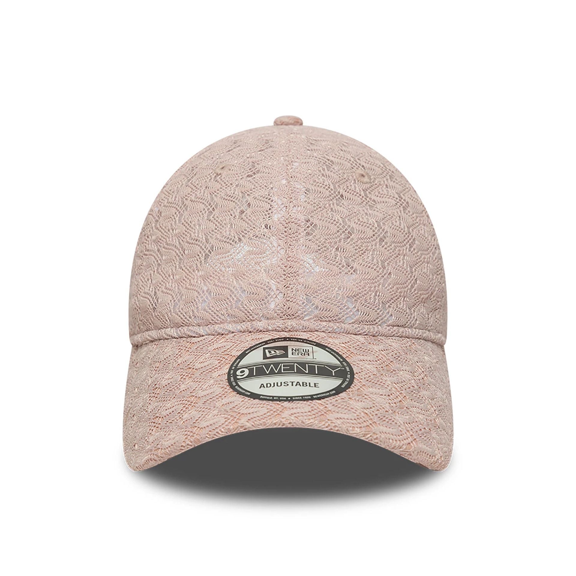 This is a New Era Lace Pastel Pink 9TWENTY Adjustable Cap 2