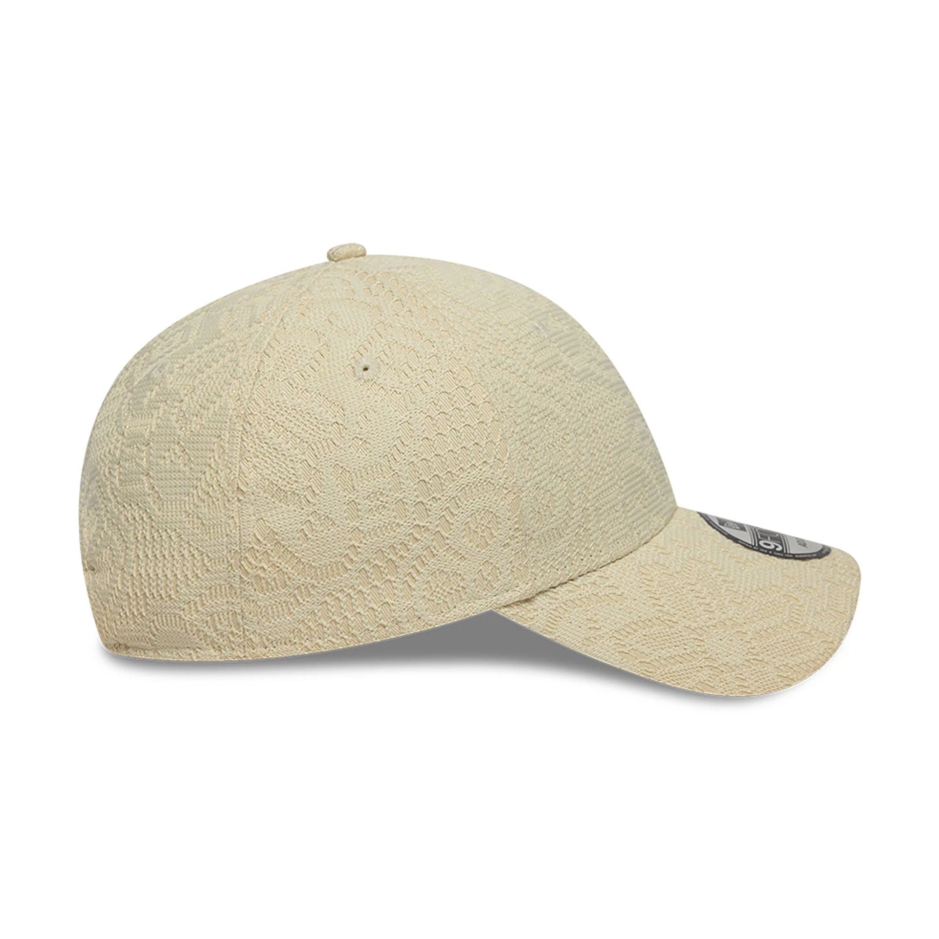 This is a New Era Neutral Lace Light Beige 9FORTY Adjustable Cap 6