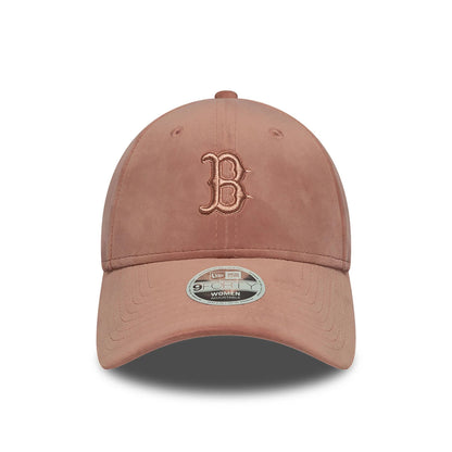 This is a Boston Red Sox Womens Velour Midi Pastel Pink 9FORTY Adjustable Cap 2