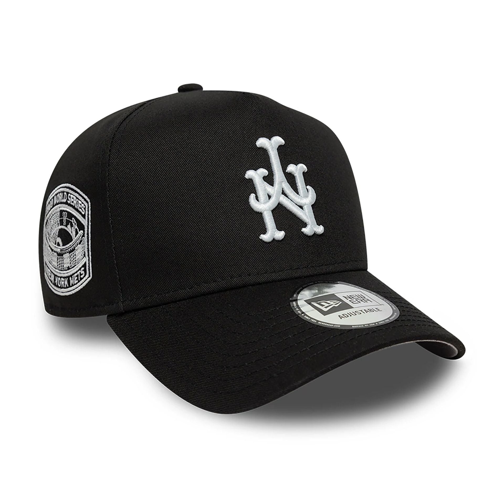 This is a New York Mets Halloween Glow In The Dark Black 9FORTY A-Frame Adjustable Cap 1