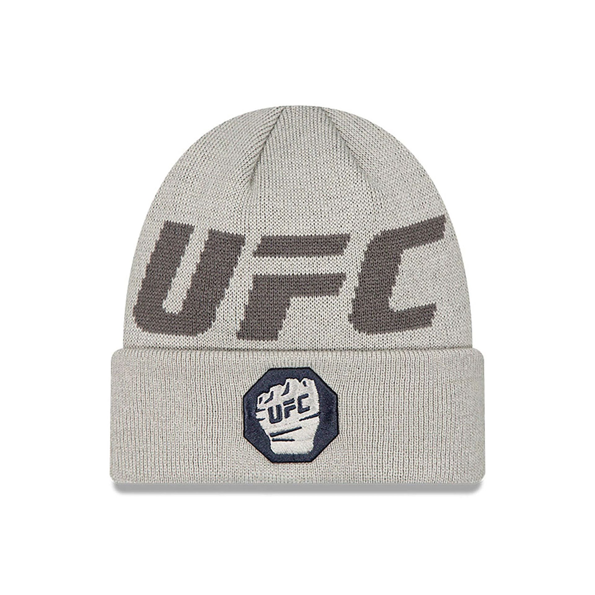 This is a Ultimate Fighting UFC MMA Grey Cuff Knit Beanie Hat 1