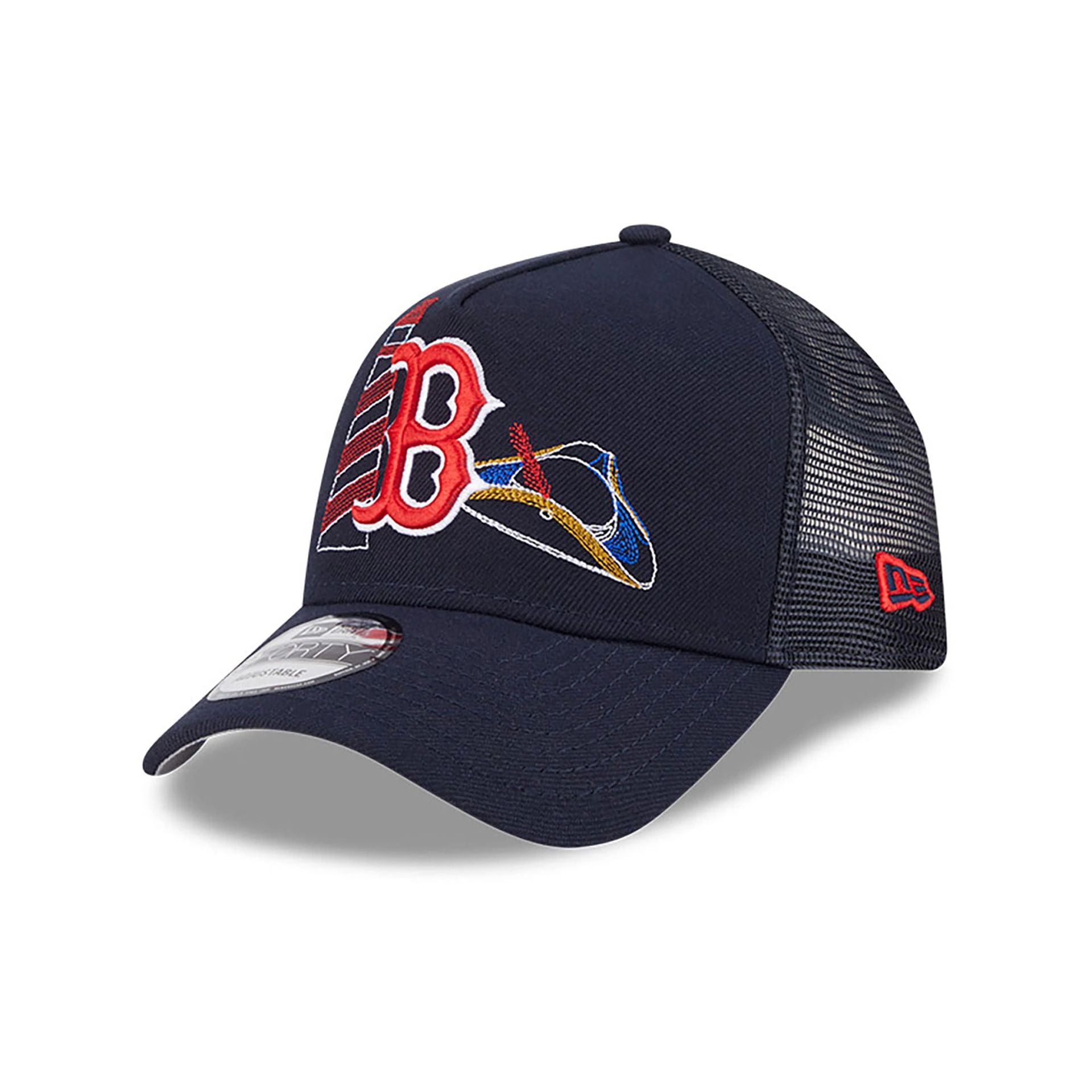 This is a Boston Red Sox State Stitch Navy 9FORTY A-Frame Adjustable Cap 1