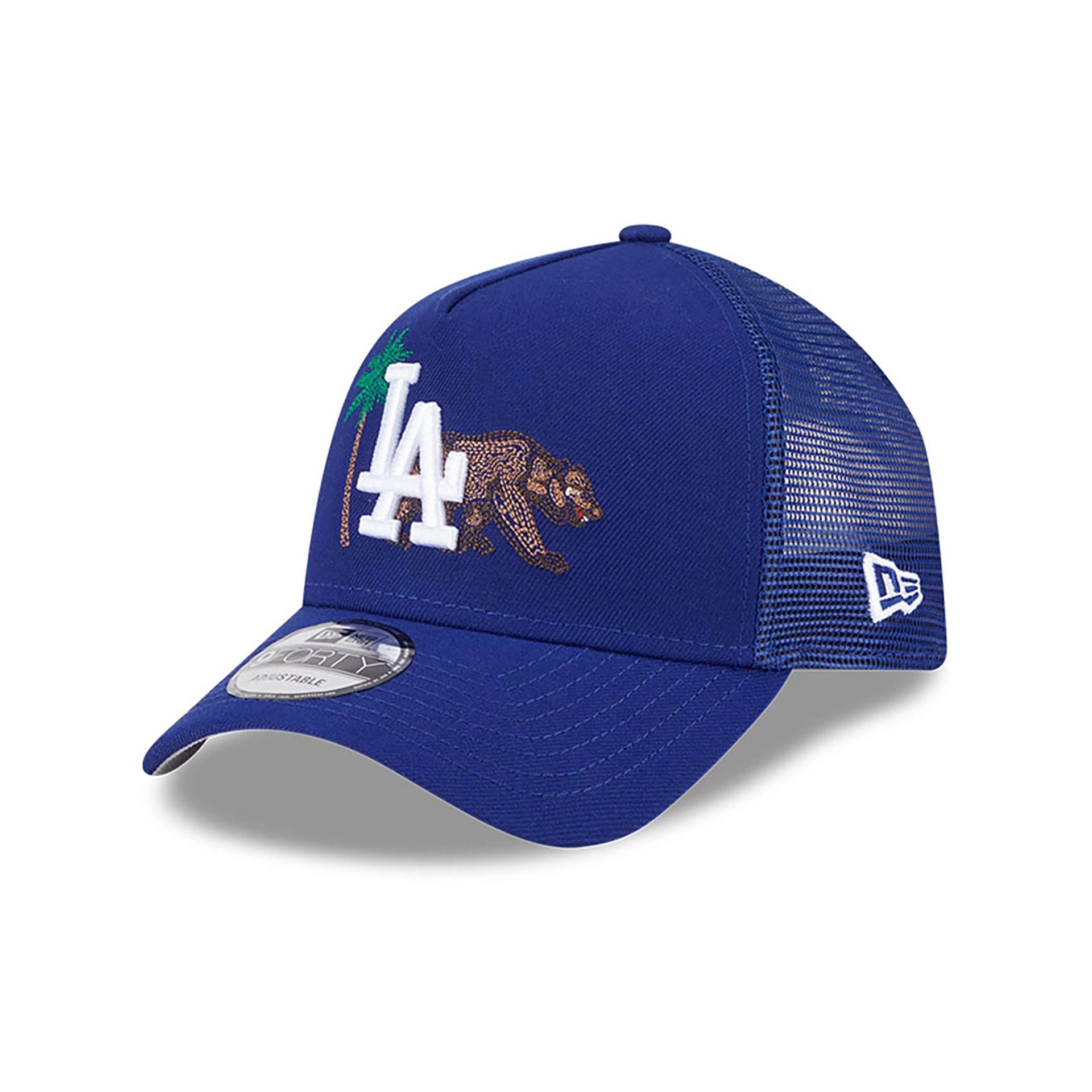 This is a LA Dodgers State Stitch Dark Blue 9FORTY A-Frame Adjustable Cap 1