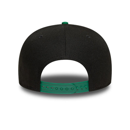 This is a Boston Celtics 18X Champions Black 9FIFTY A-Frame Adjustable Cap 5