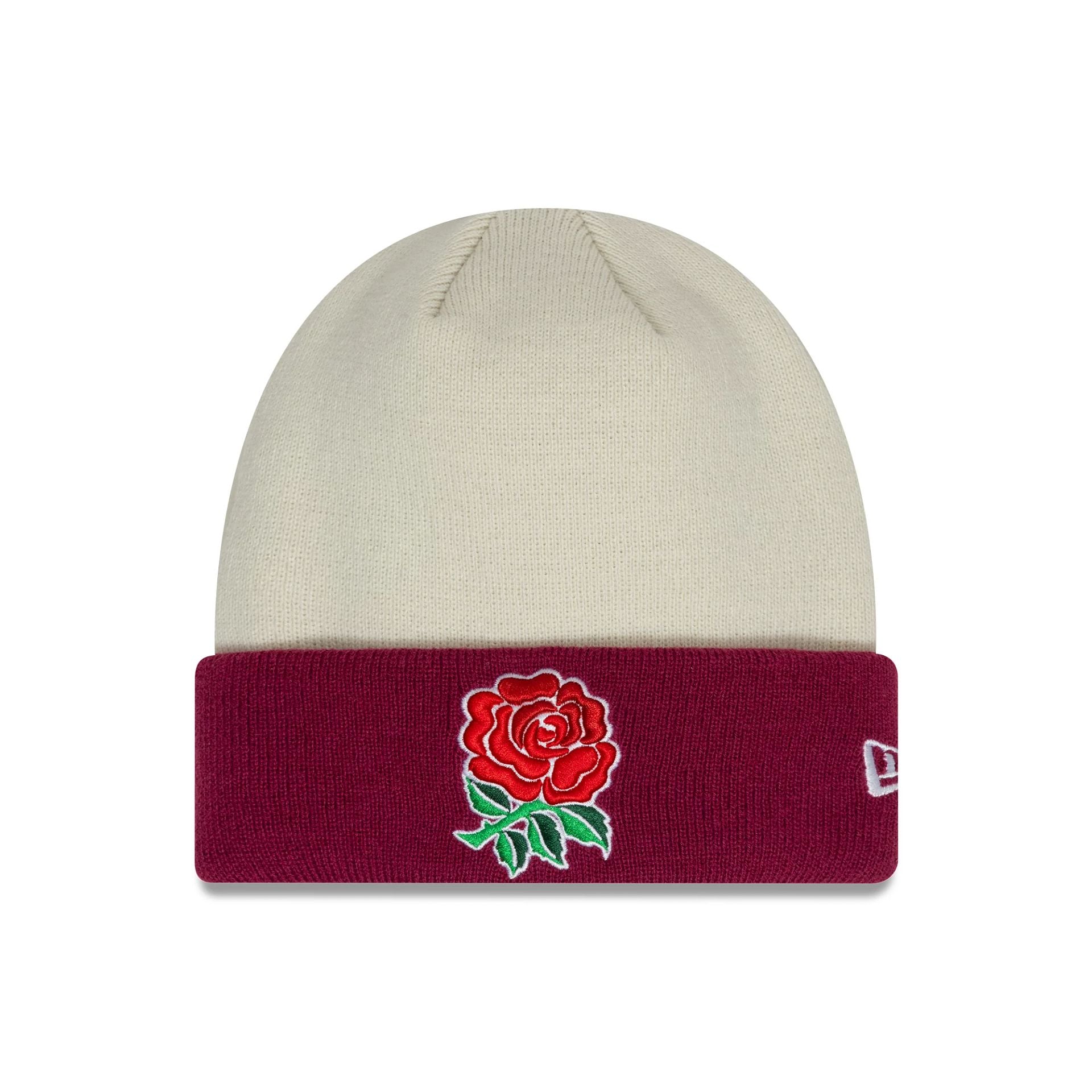 This is a Rugby Football Union Youth Contrast Cream Cuff Knit Beanie Hat 1