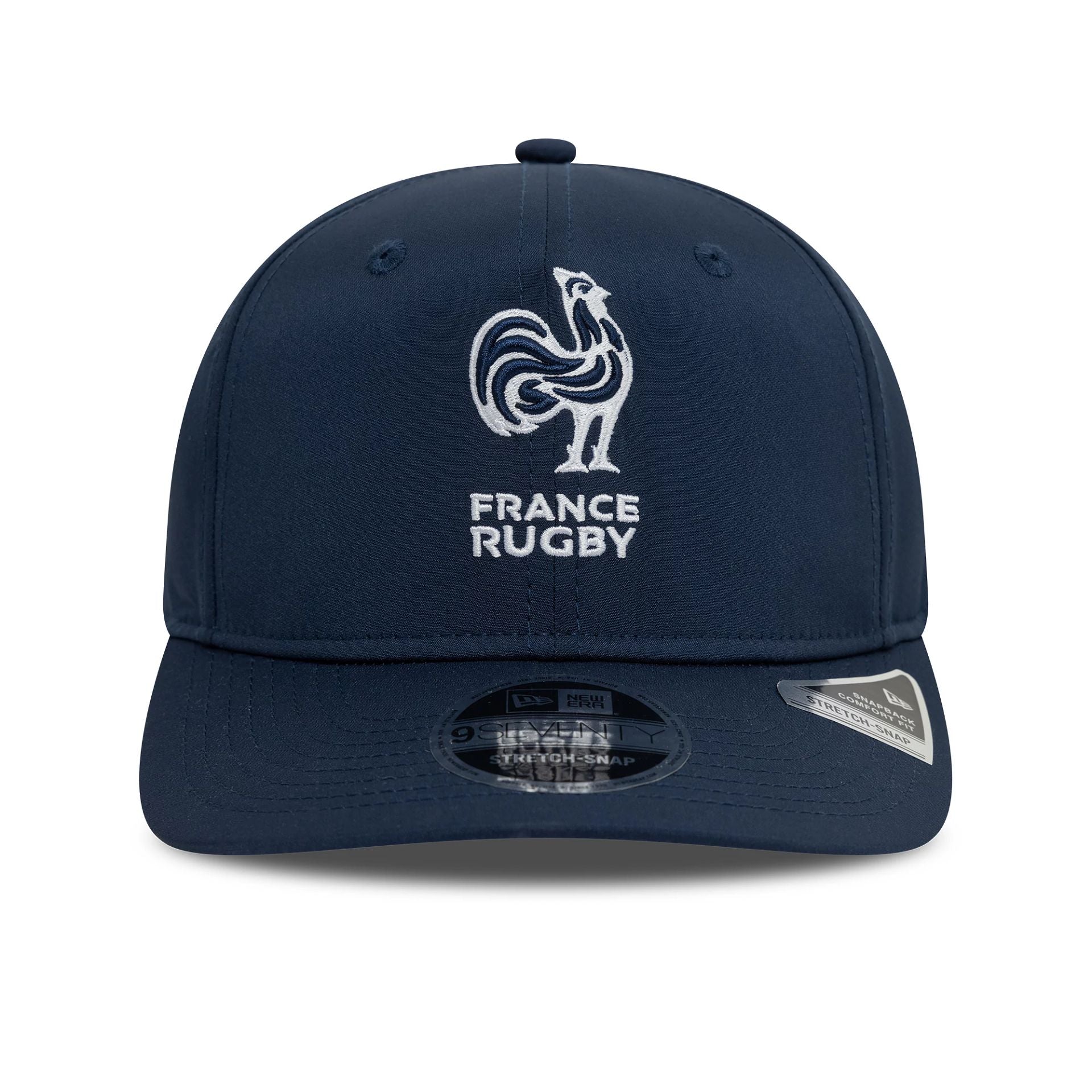 This is a French Federation Of Rugby Training Mesh Navy 9SEVENTY Stretch Snap Adjustable Cap 2