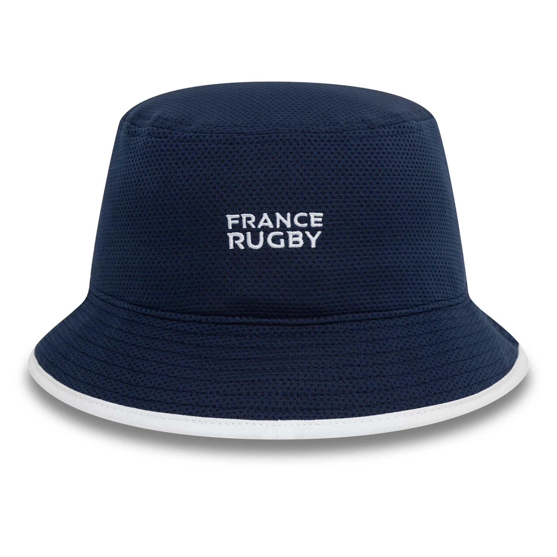 This is a French Federation Of Rugby Training Mesh Navy Bucket Adjustable Hat 2