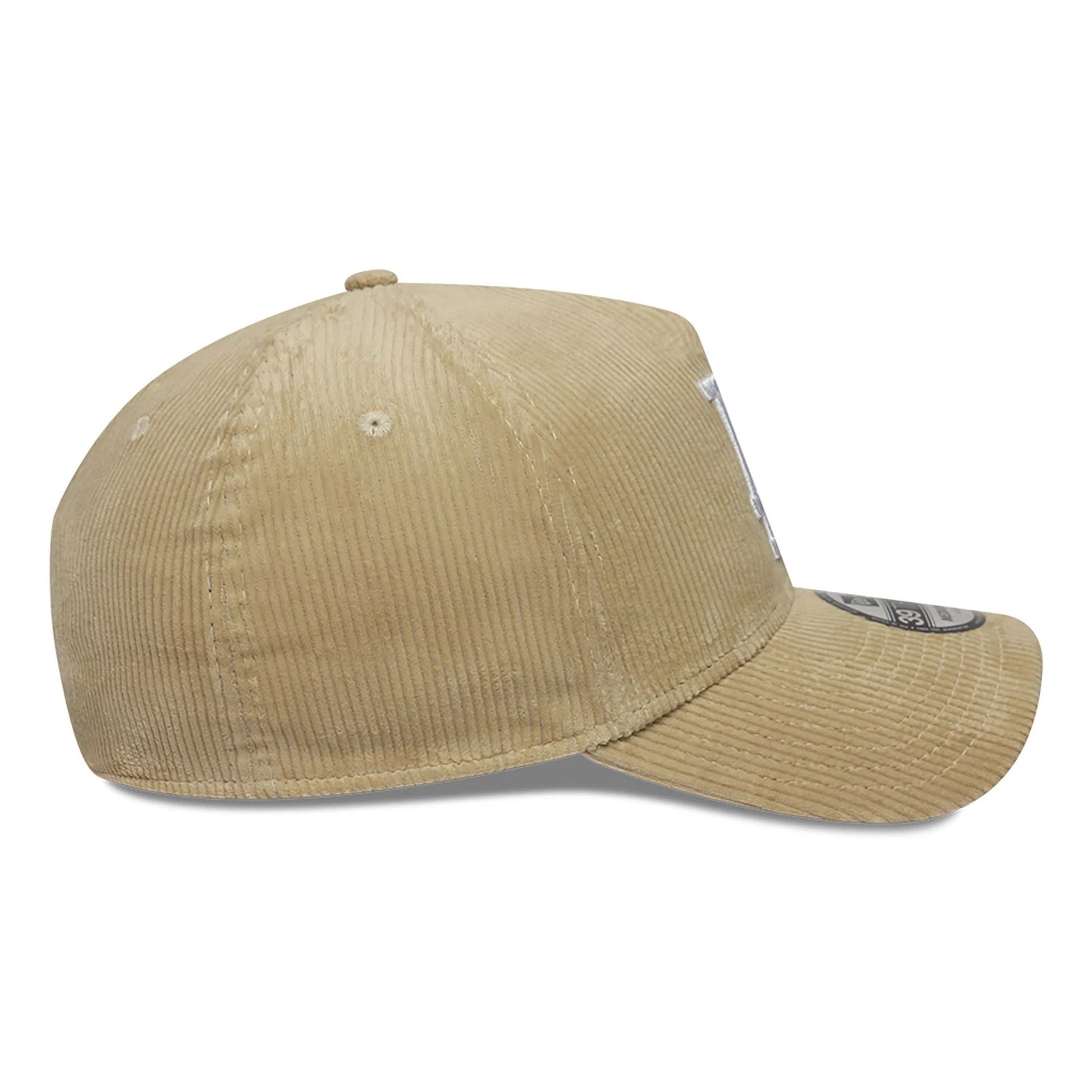 This is a LA Dodgers MLB Cord Light Beige 39THIRTY A-Frame Stretch Fit Cap 6