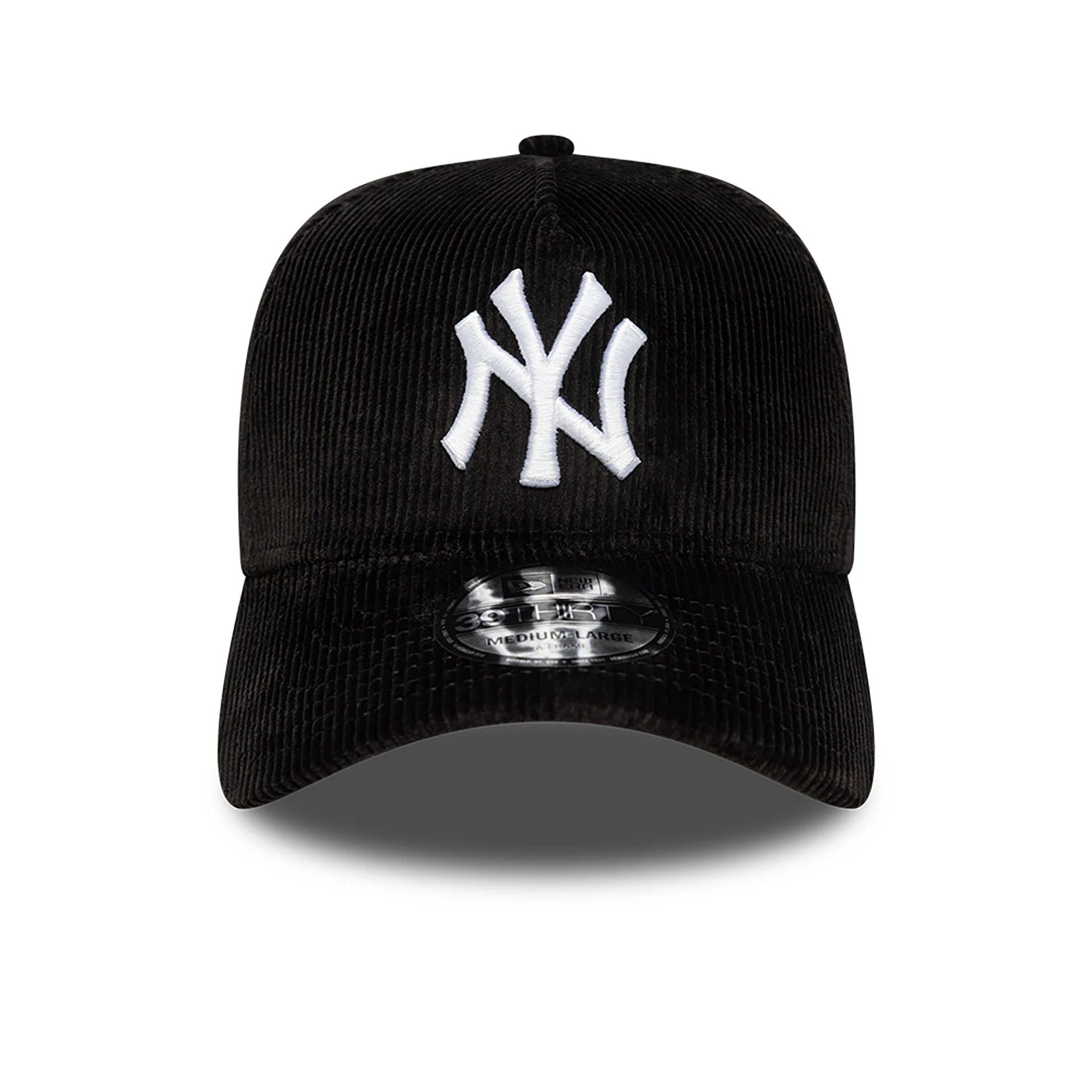 This is a New York Yankees MLB Cord Black 39THIRTY A-Frame Stretch Fit Cap 2