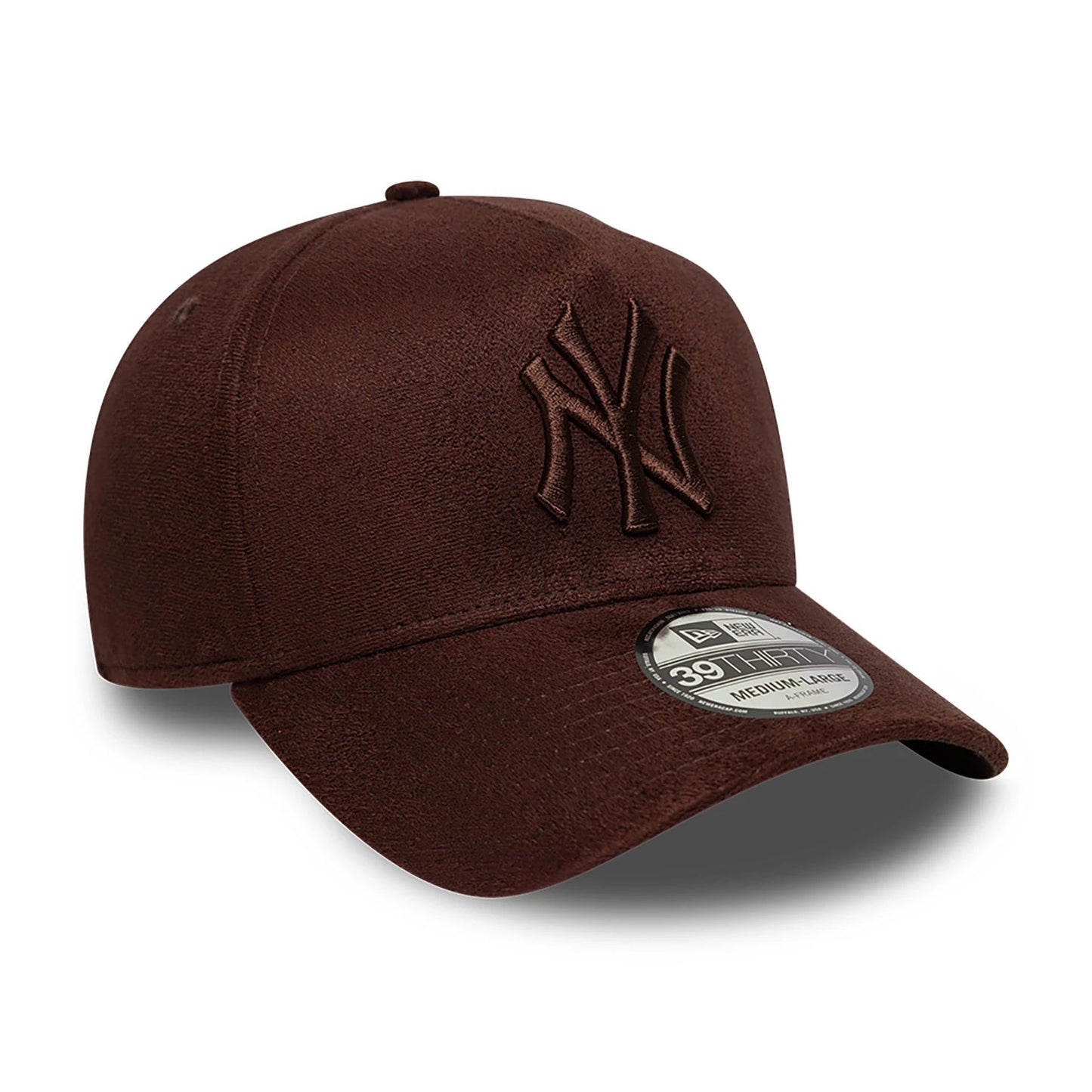 This is a New York Yankees MLB Suede Dark Brown 39THIRTY A-Frame Stretch Fit Cap 3