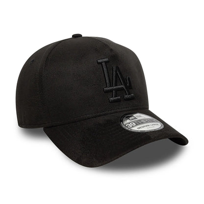 This is a LA Dodgers MLB Suede Black 39THIRTY A-Frame Stretch Fit Cap 3