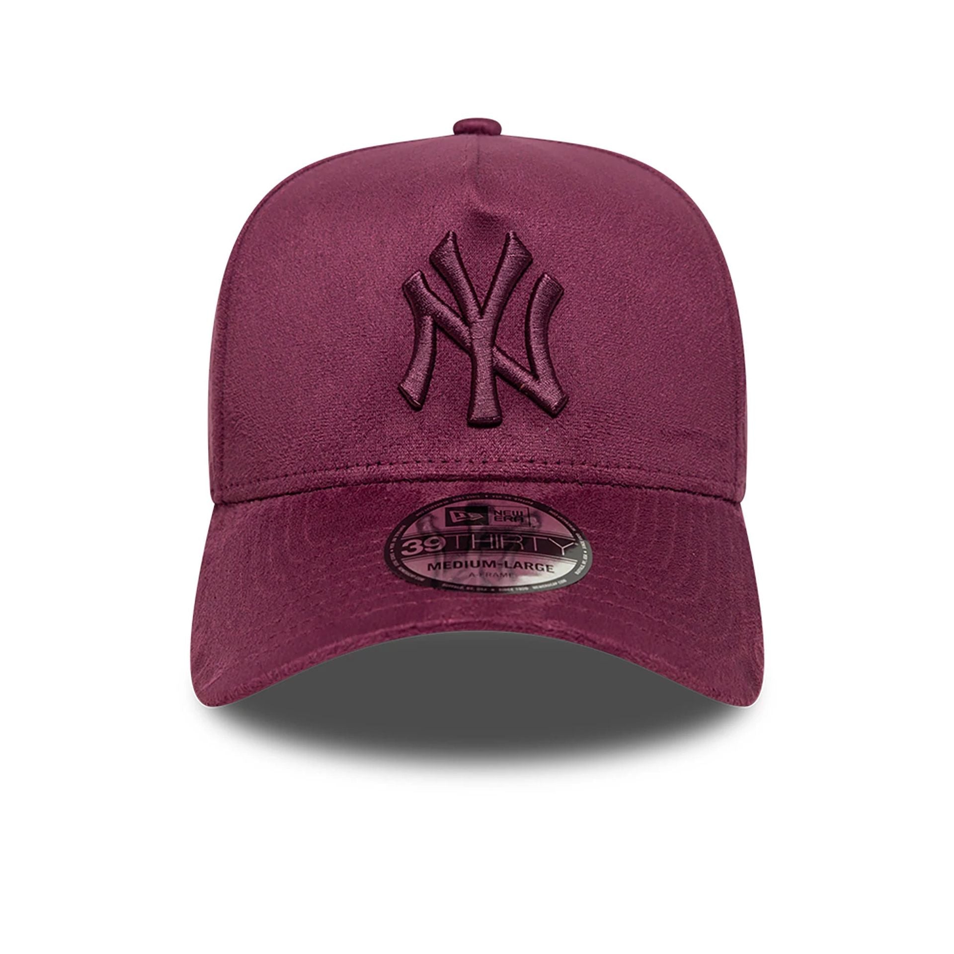 This is a New York Yankees MLB Suede Dark Purple 39THIRTY A-Frame Stretch Fit Cap 2