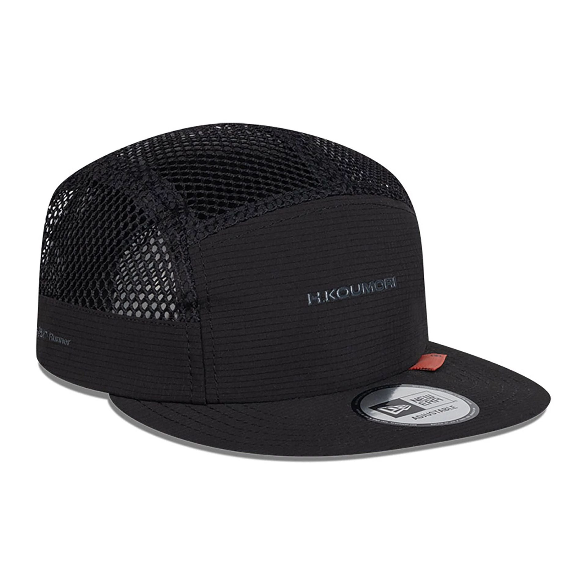 This is a Hermanos Koumori x New Era Black Camper Adjustable Cap 4