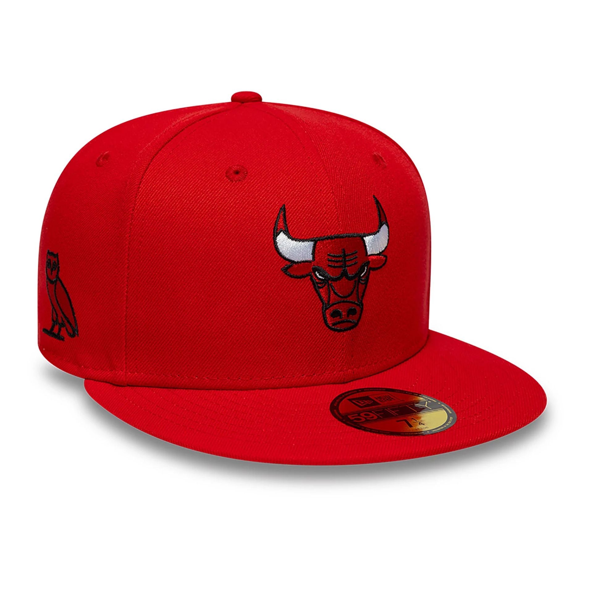 This is a Chicago Bulls OVO x NBA 2024 Red 59FIFTY Fitted Cap 1