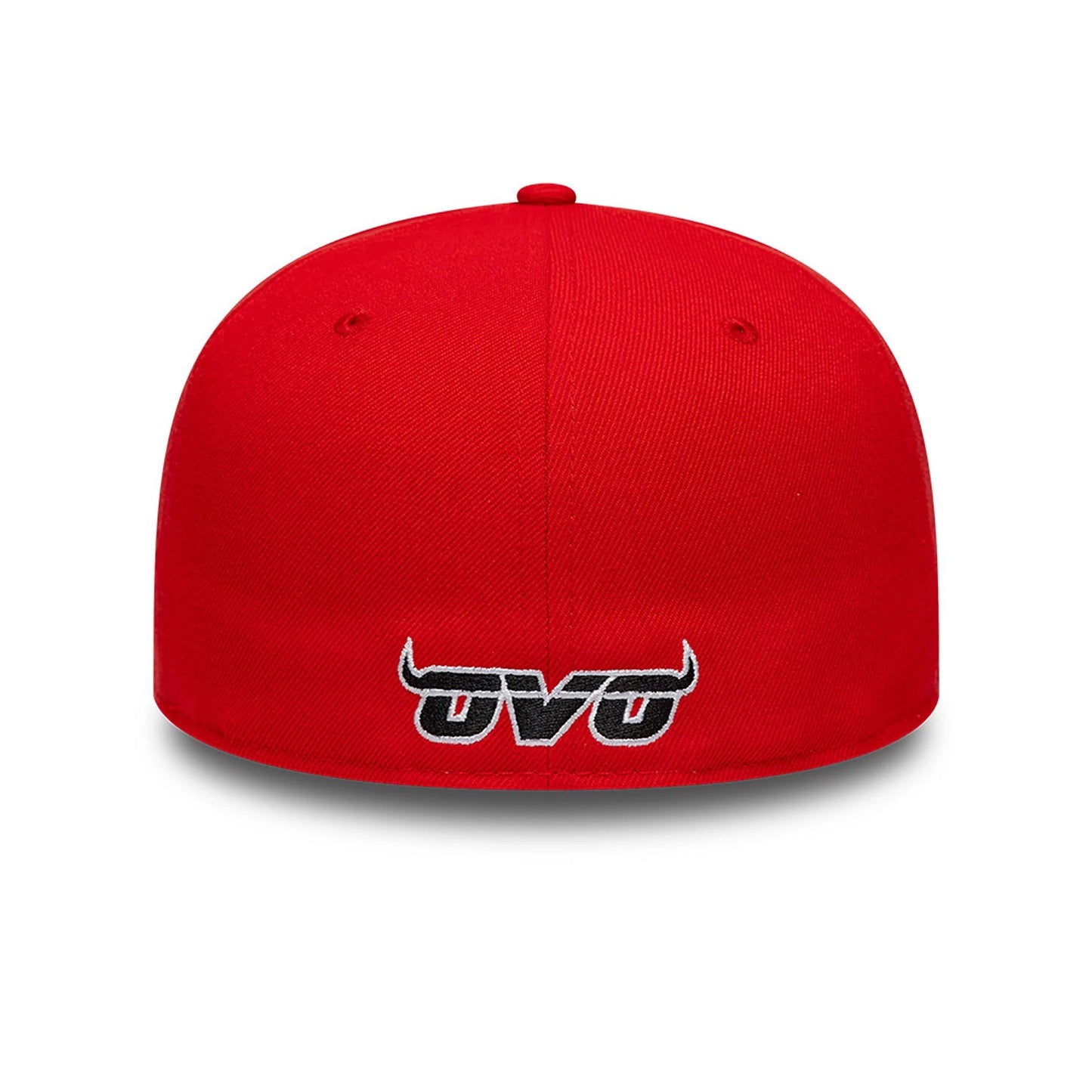 This is a Chicago Bulls OVO x NBA 2024 Red 59FIFTY Fitted Cap 5