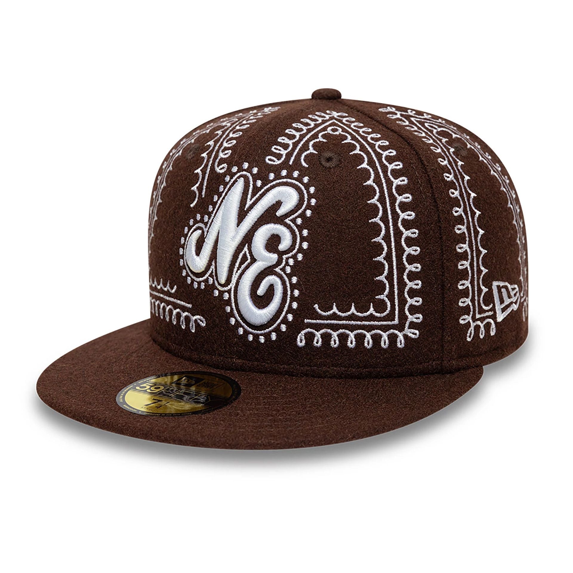 This is a New Era Gingerbread Dark Brown 59FIFTY Fitted Cap 1