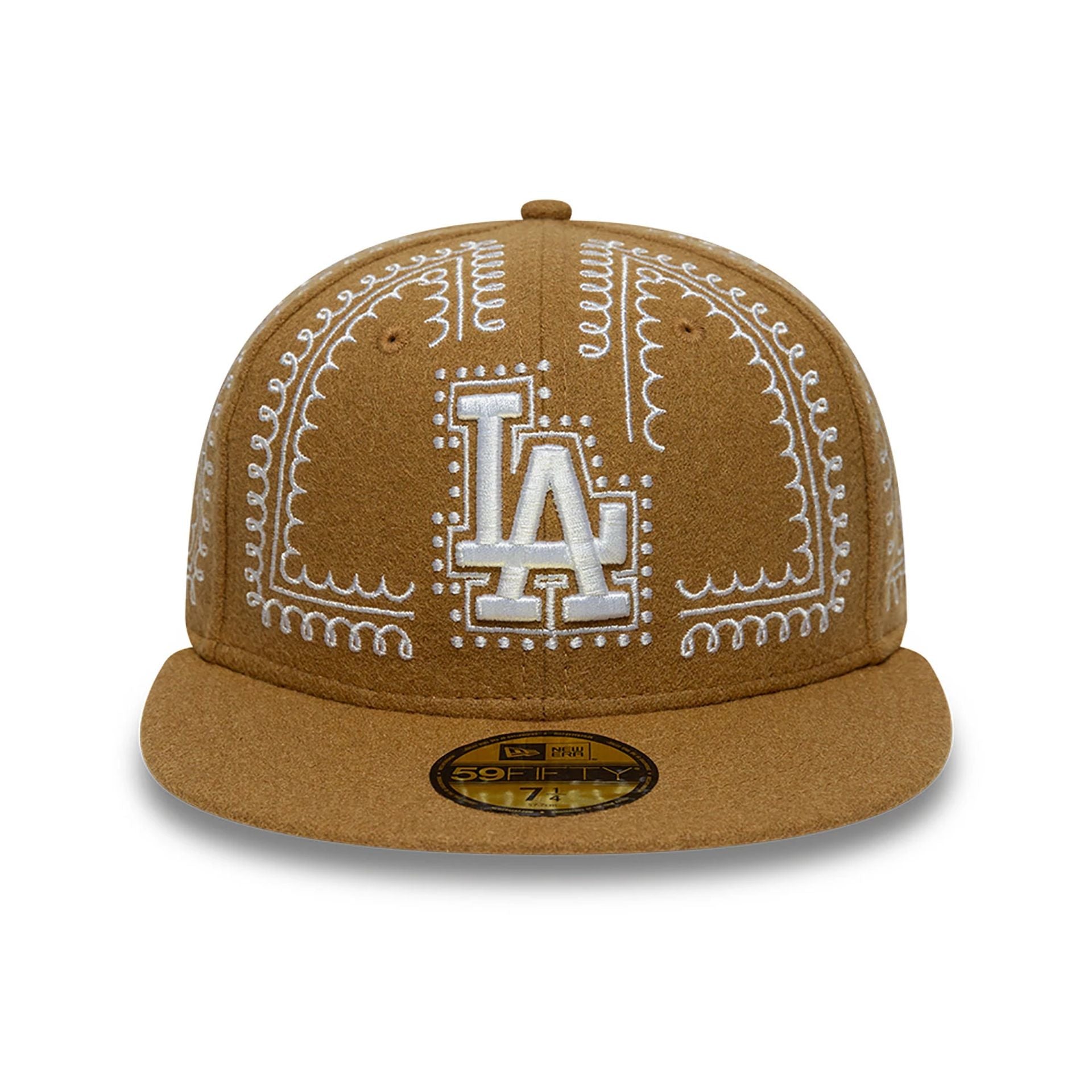 This is a LA Dodgers Gingerbread Beige 59FIFTY Fitted Cap 2