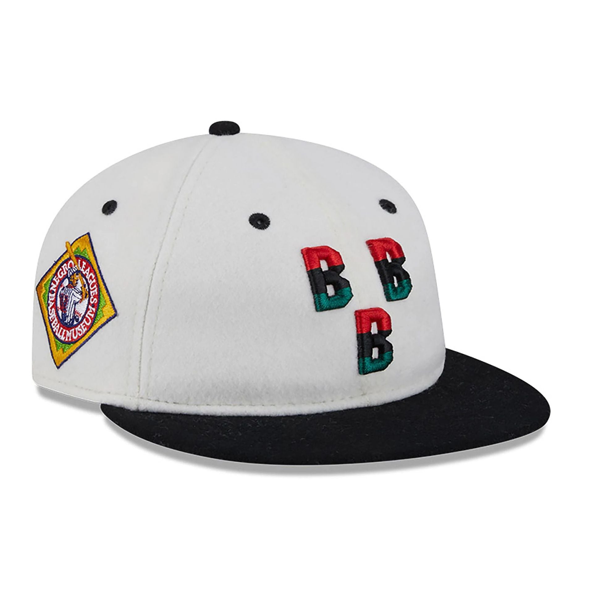 This is a Birmingham Black Barons Tri-Colour Logo White Retro Crown 9FIFTY Strapback Adjustable Cap 1