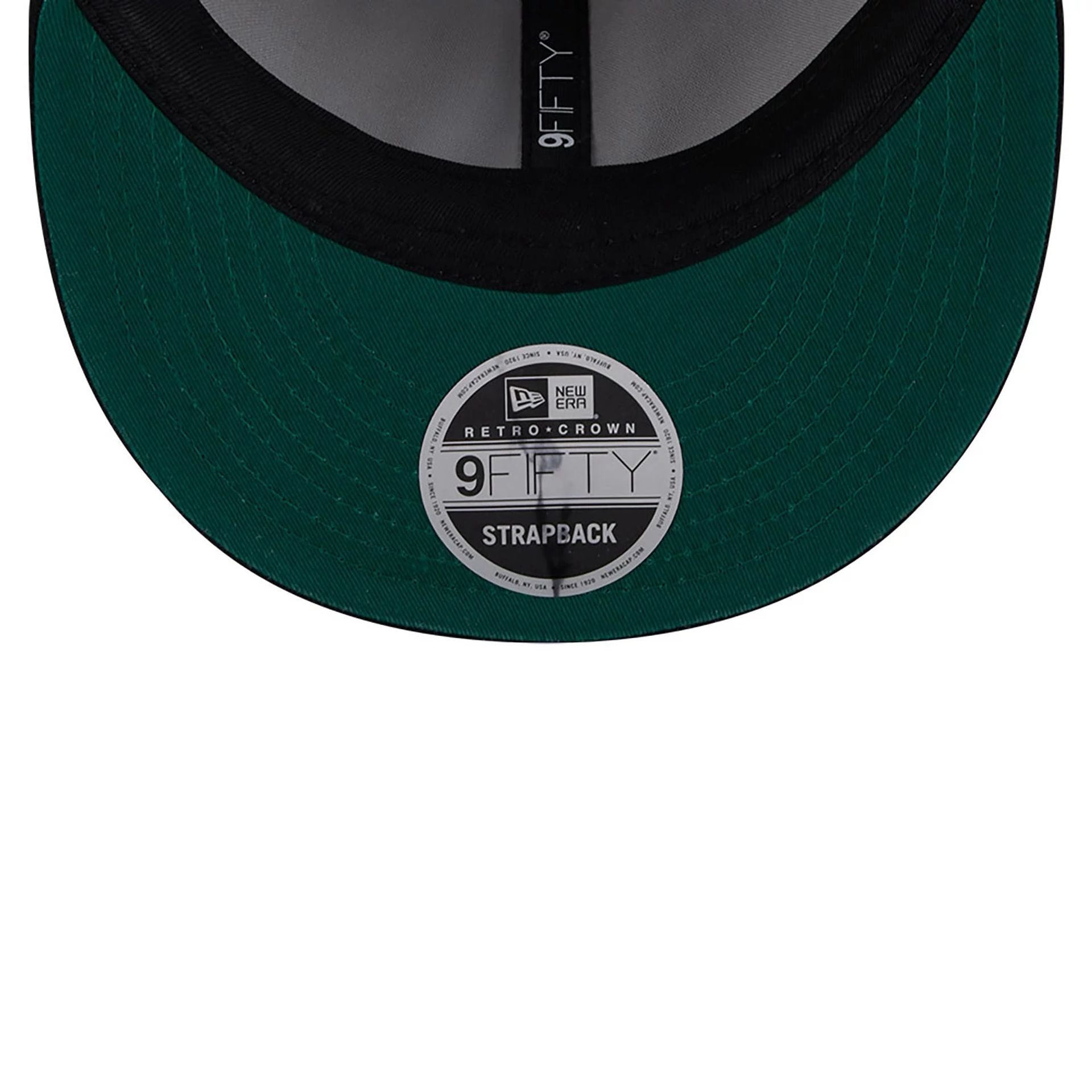 This is a Birmingham Black Barons Tri-Colour Logo White Retro Crown 9FIFTY Strapback Adjustable Cap 2