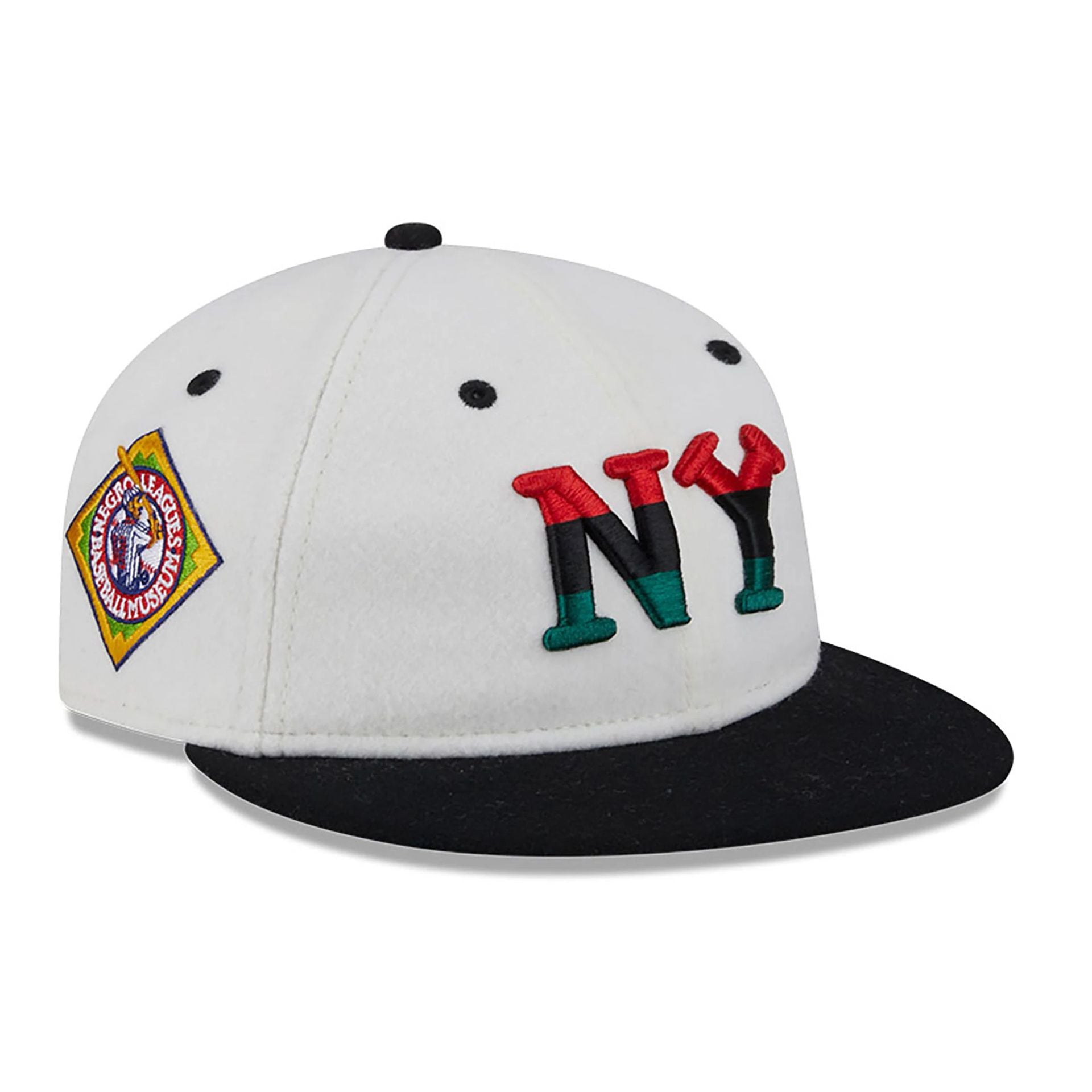 This is a New York Black Yankees Tri-Colour Logo White Retro Crown 9FIFTY Strapback Adjustable Cap 1