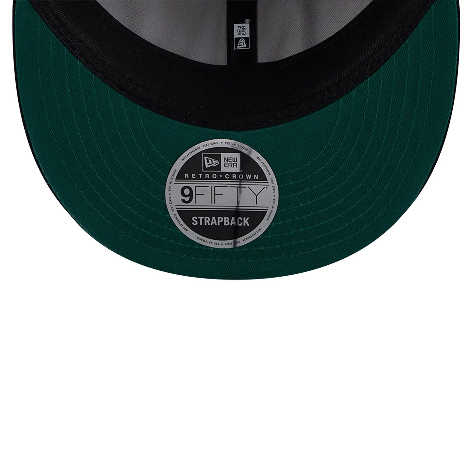 This is a New York Black Yankees Tri-Colour Logo White Retro Crown 9FIFTY Strapback Adjustable Cap 2