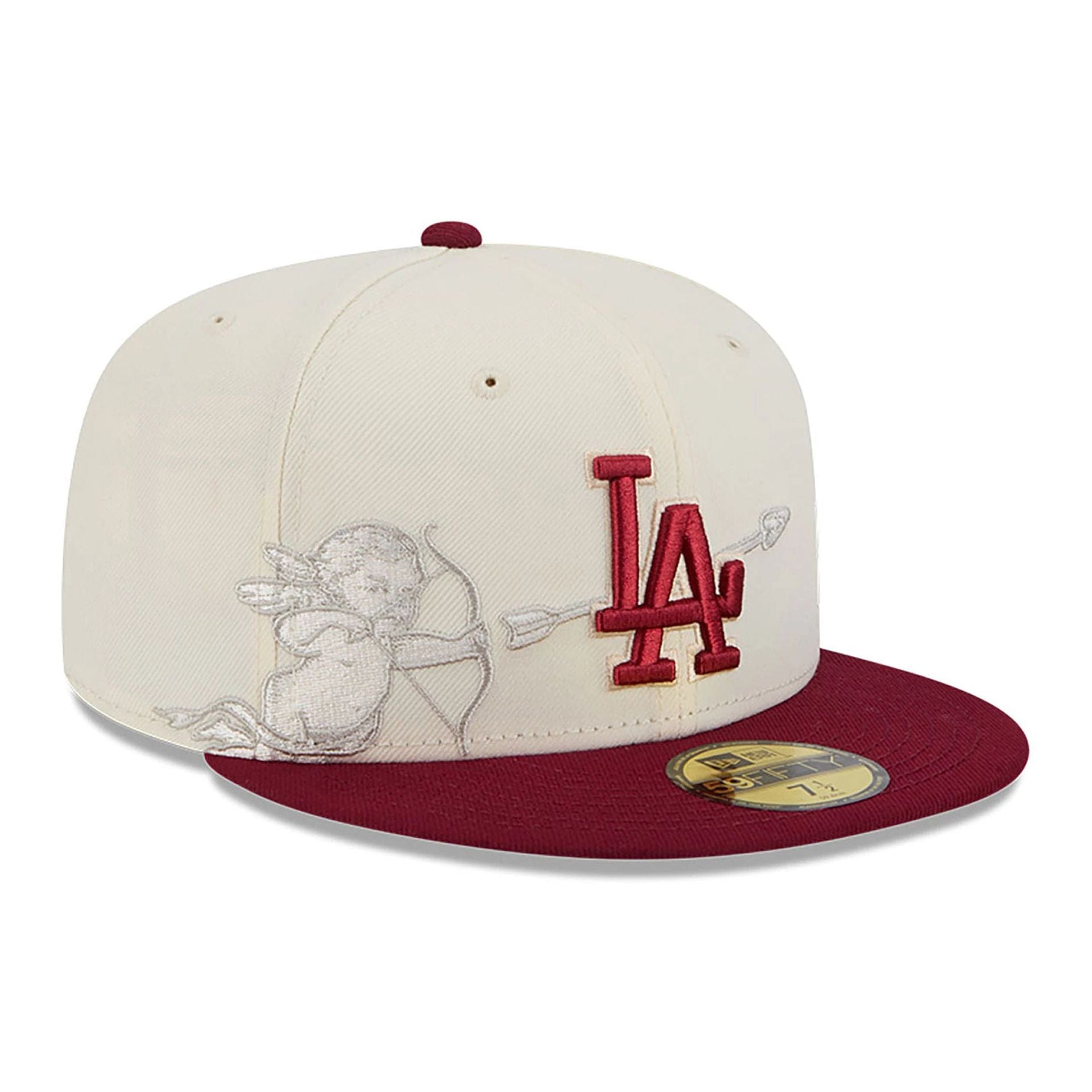 This is a LA Dodgers Cherub Chrome White 59FIFTY Fitted Cap 1