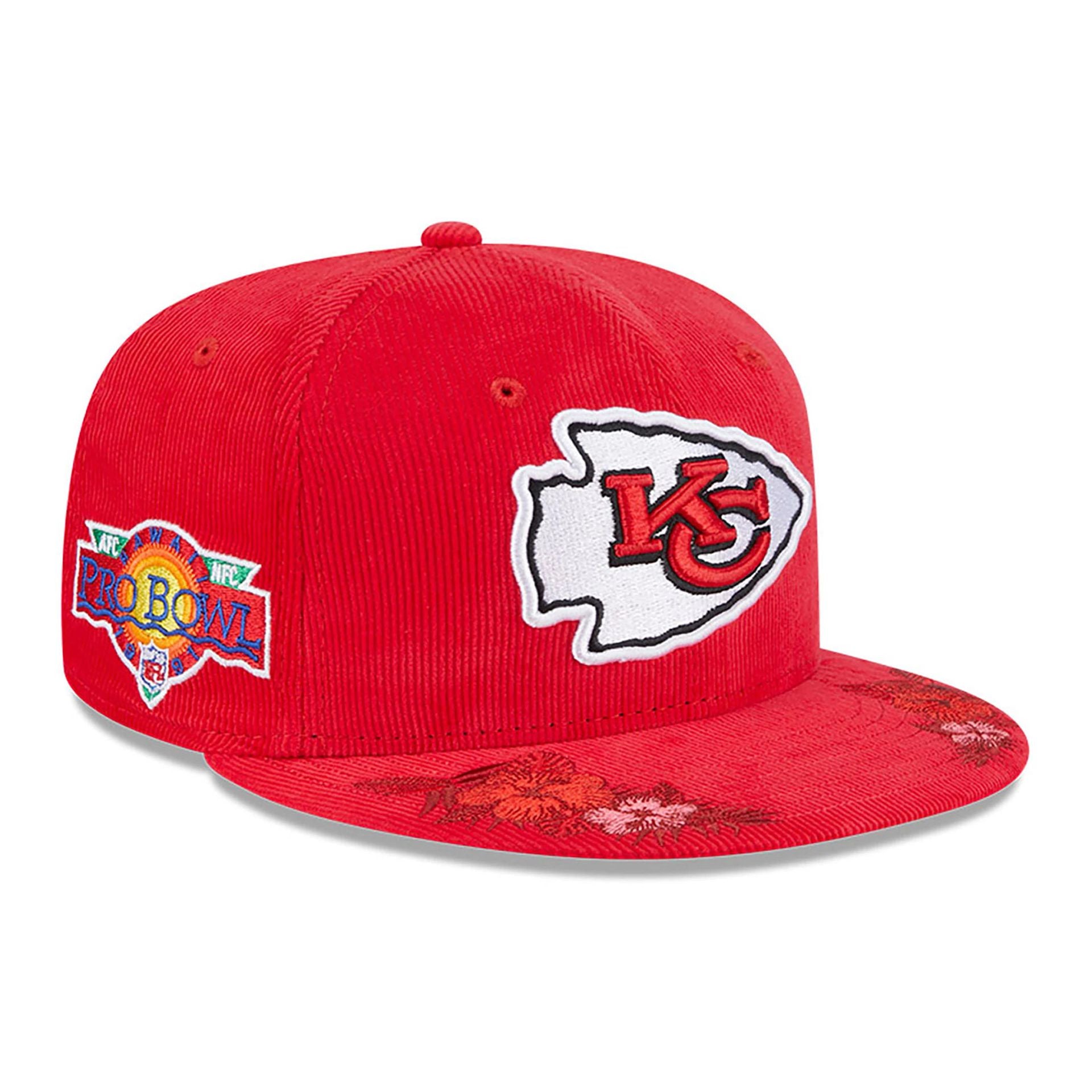 This is a Kansas City Chiefs Floral Cord Red 59FIFTY Fitted Cap 1