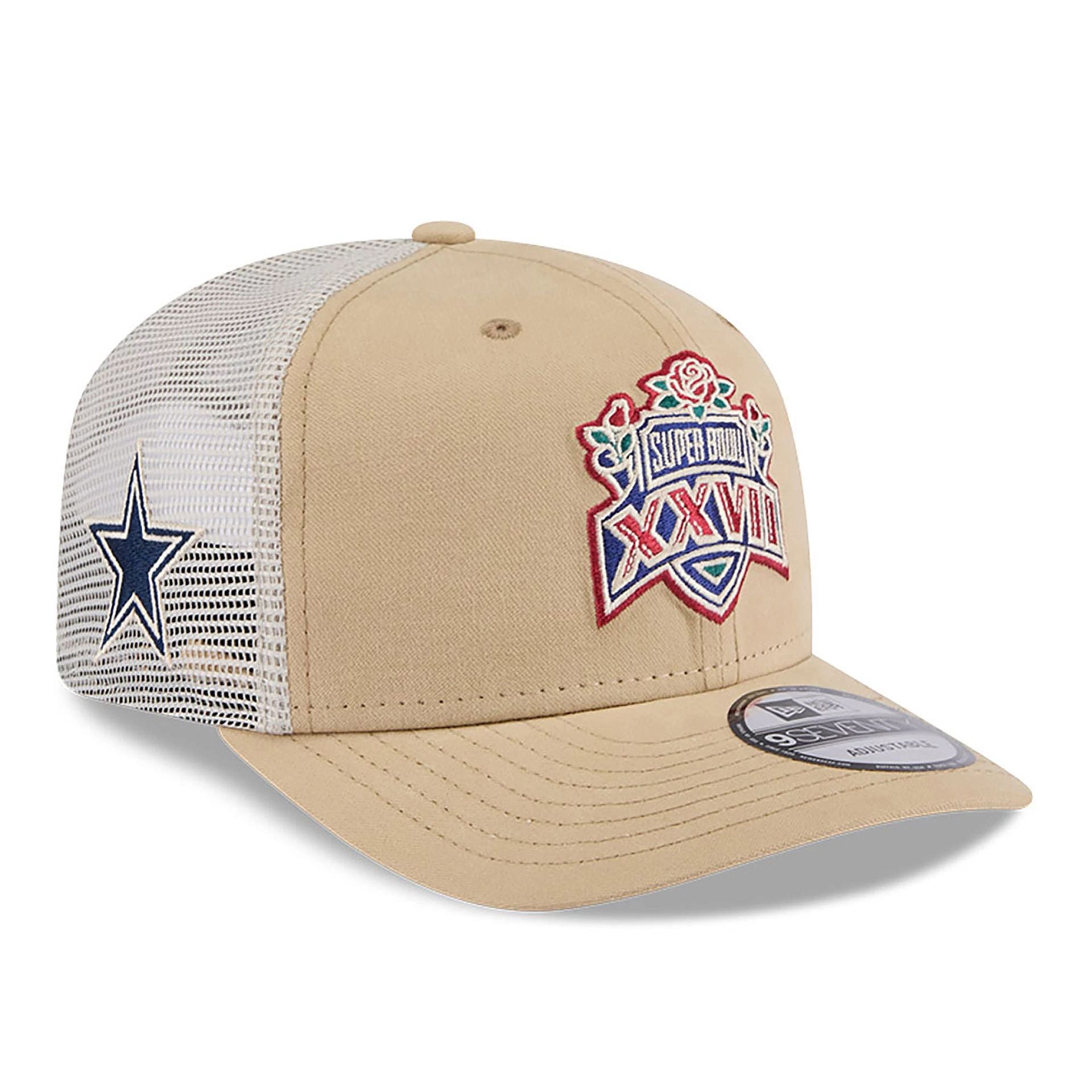 This is a Dallas Cowboys NFL Champions Beige 9SEVENTY Stretch Snap Adjustable Cap 1