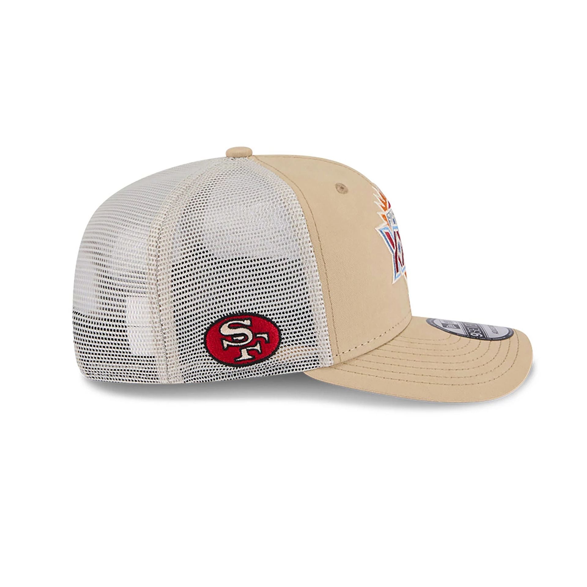 This is a San Francisco 49ers NFL Champions Beige 9SEVENTY Stretch Snap Adjustable Cap 6