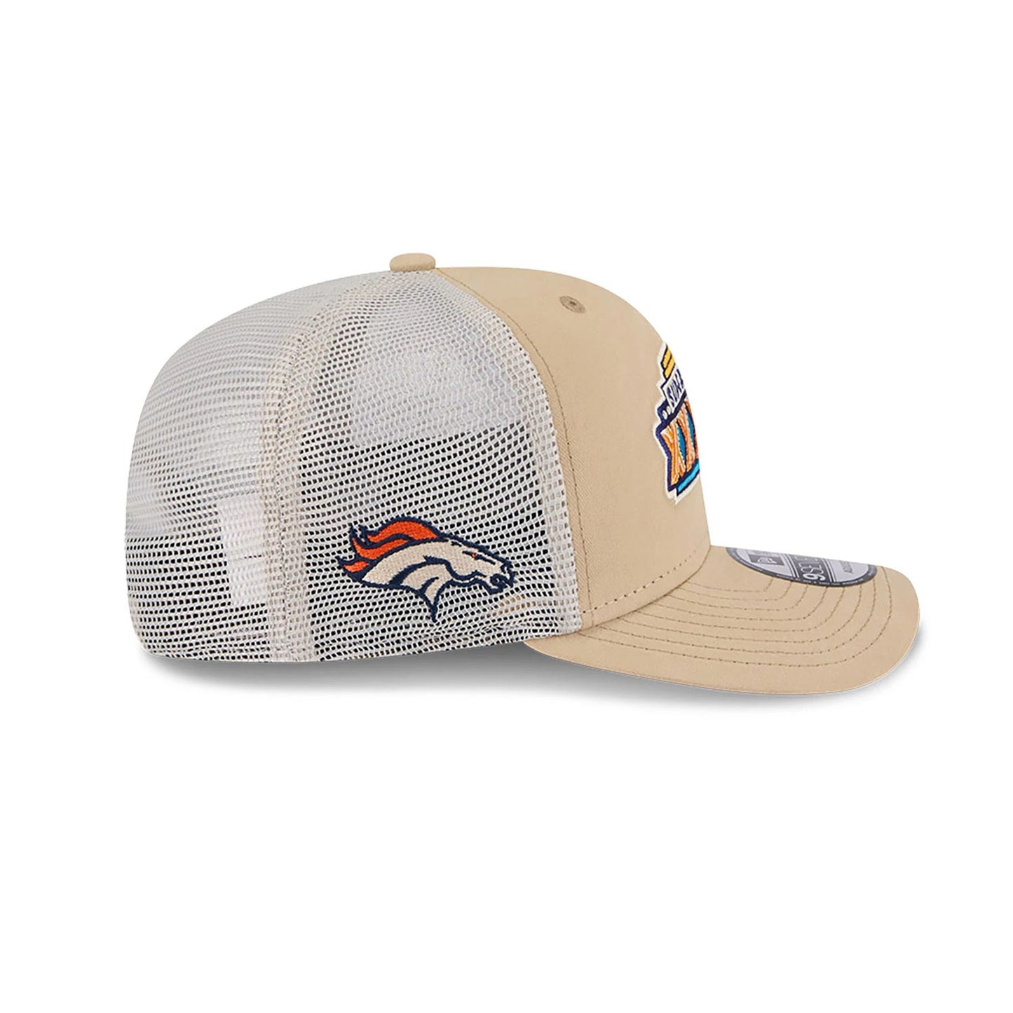 This is a Denver Broncos NFL Champions Beige 9SEVENTY Stretch Snap Adjustable Cap 6