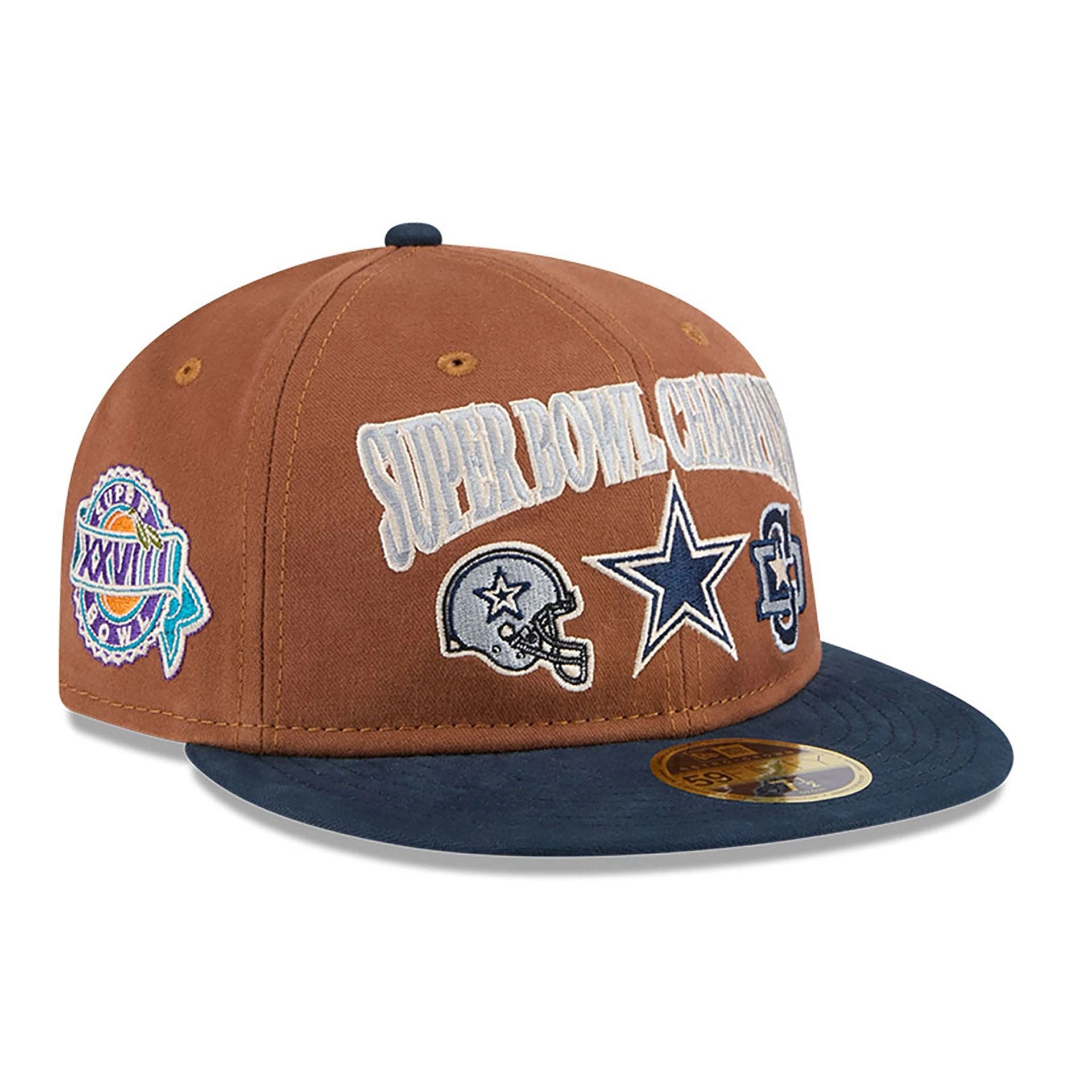 This is a Dallas Cowboys NFL Champions Dark Beige Retro Crown 59FIFTY Fitted Cap 1