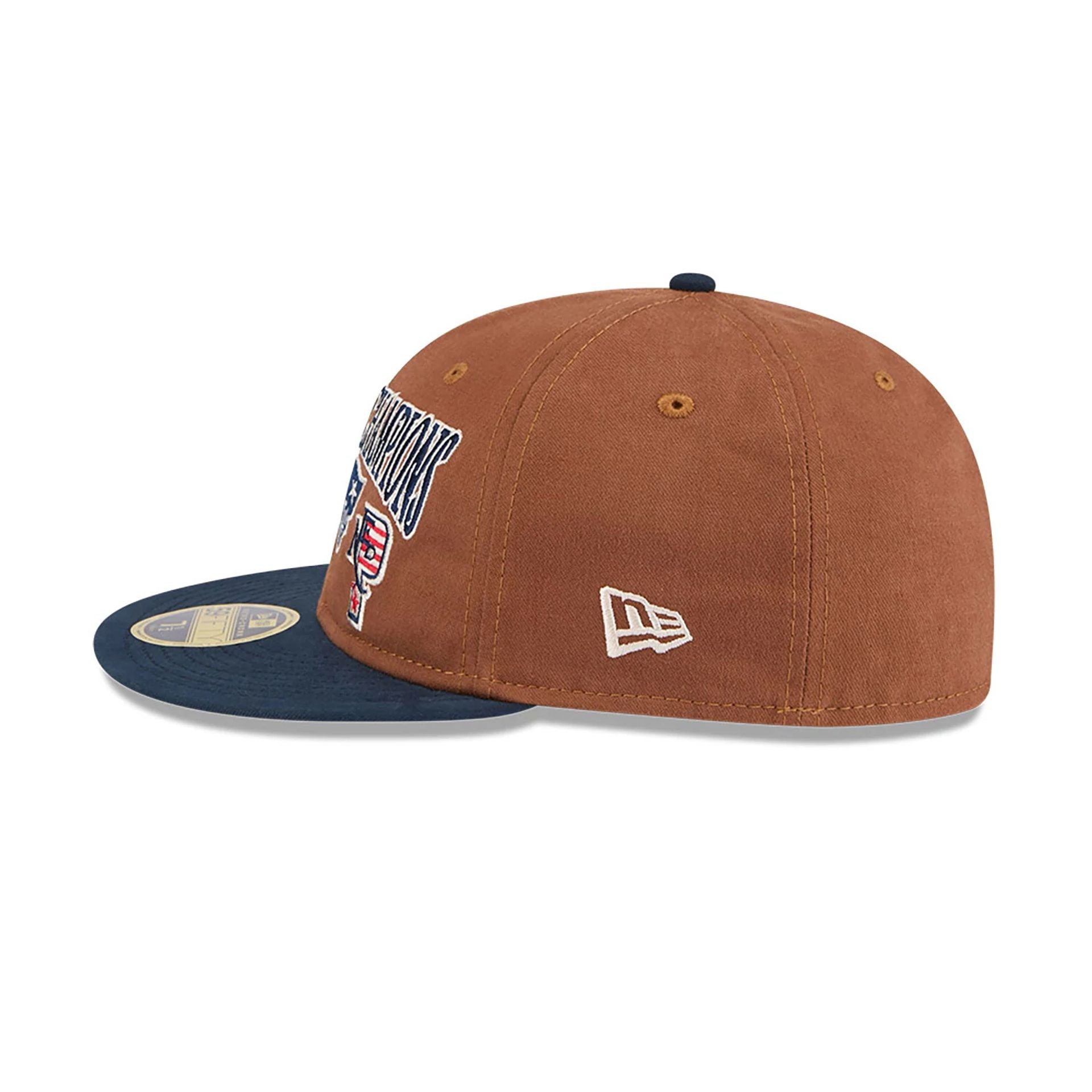 This is a New England Patriots NFL Champions Dark Beige Retro Crown 59FIFTY Fitted Cap 7