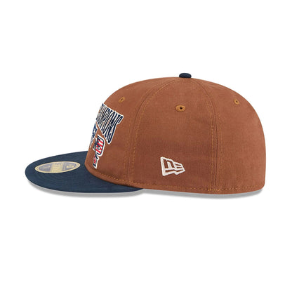 This is a New England Patriots NFL Champions Dark Beige Retro Crown 59FIFTY Fitted Cap 7