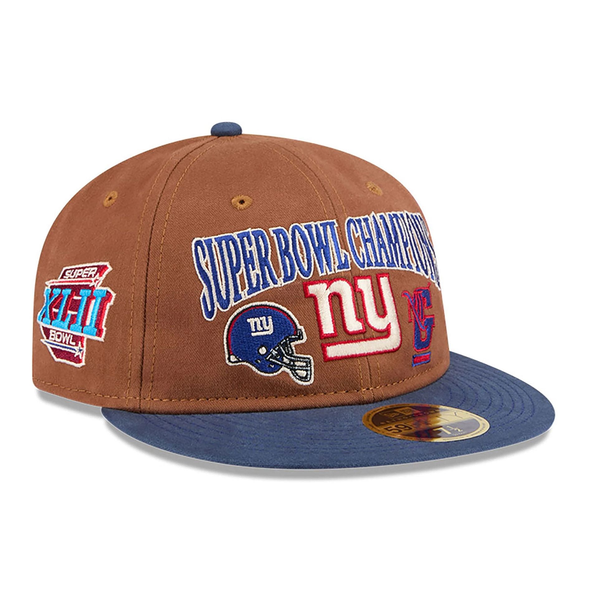 This is a New York Giants NFL Champions Dark Beige Retro Crown 59FIFTY Fitted Cap 1