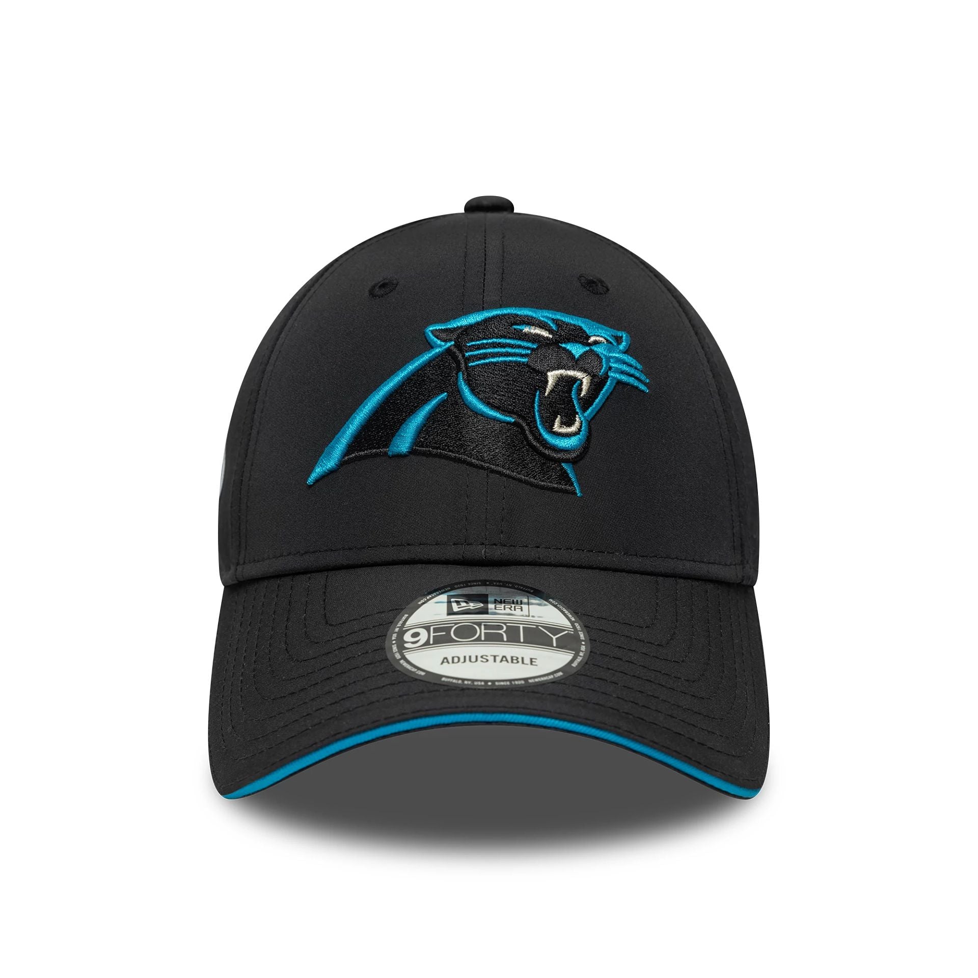 This is a Carolina Panthers NFL International Series Games Munich 2024 Black 9FORTY Adjustable Cap 2