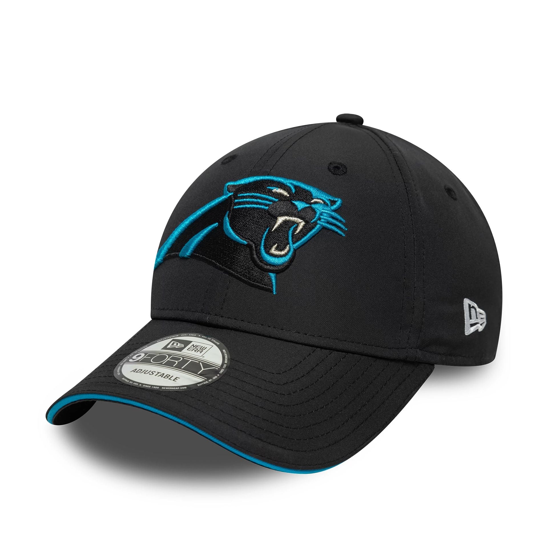 This is a Carolina Panthers NFL International Series Games Munich 2024 Black 9FORTY Adjustable Cap 3