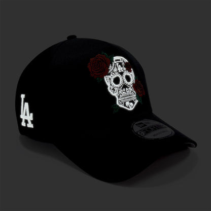 This is a LA Dodgers Glow In The Dark Sugar Skull Black 9FORTY E-Frame Adjustable Cap 2