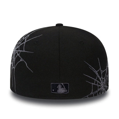 This is a Chicago White Sox Halloween Spider Web Black 59FIFTY Fitted Cap 4