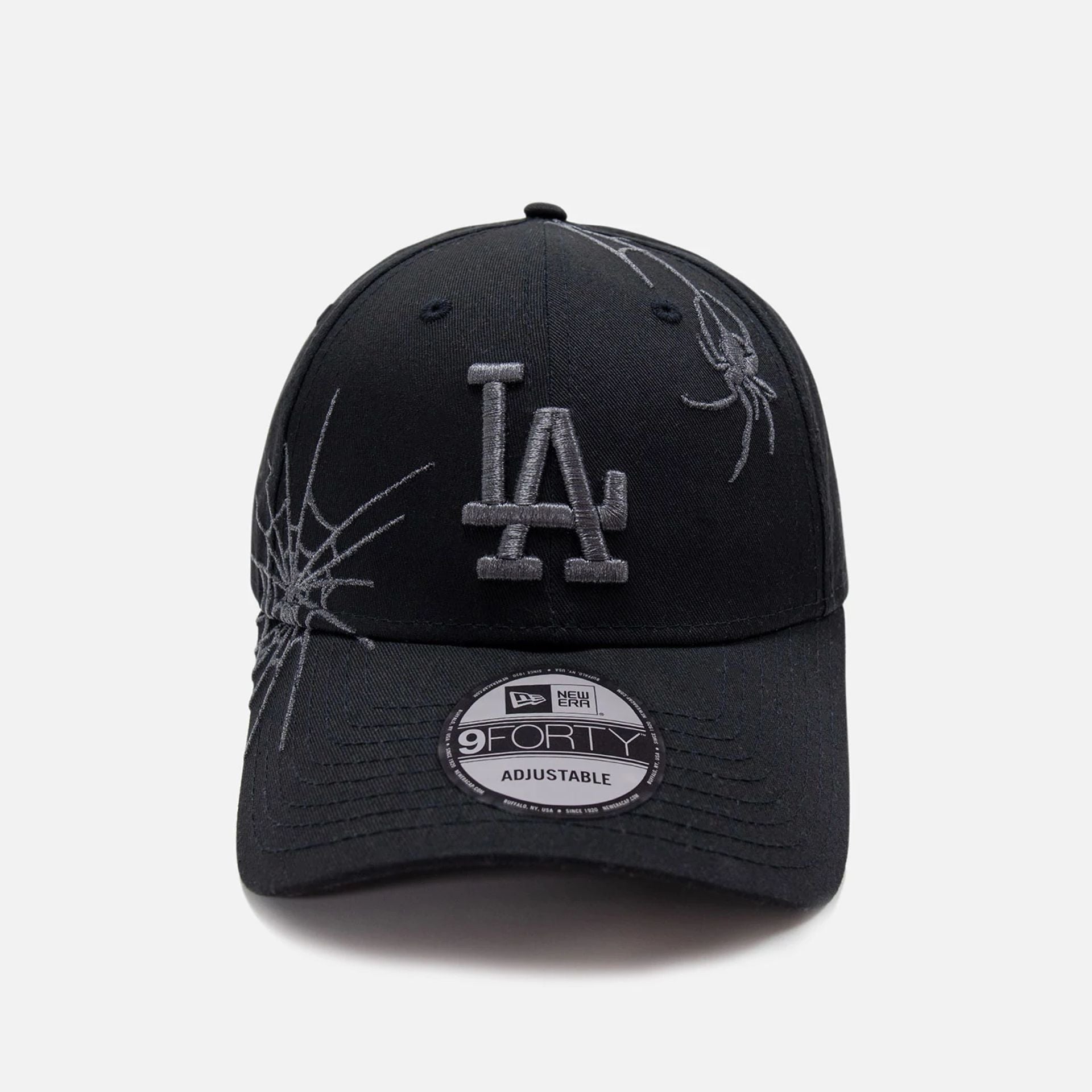 This is a LA Dodgers Halloween Spider Web Black 9FORTY Adjustable Cap 2