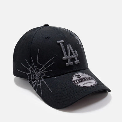 This is a LA Dodgers Halloween Spider Web Black 9FORTY Adjustable Cap 4