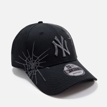 This is a New York Yankees Halloween Spider Web Black 9FORTY Adjustable Cap 3