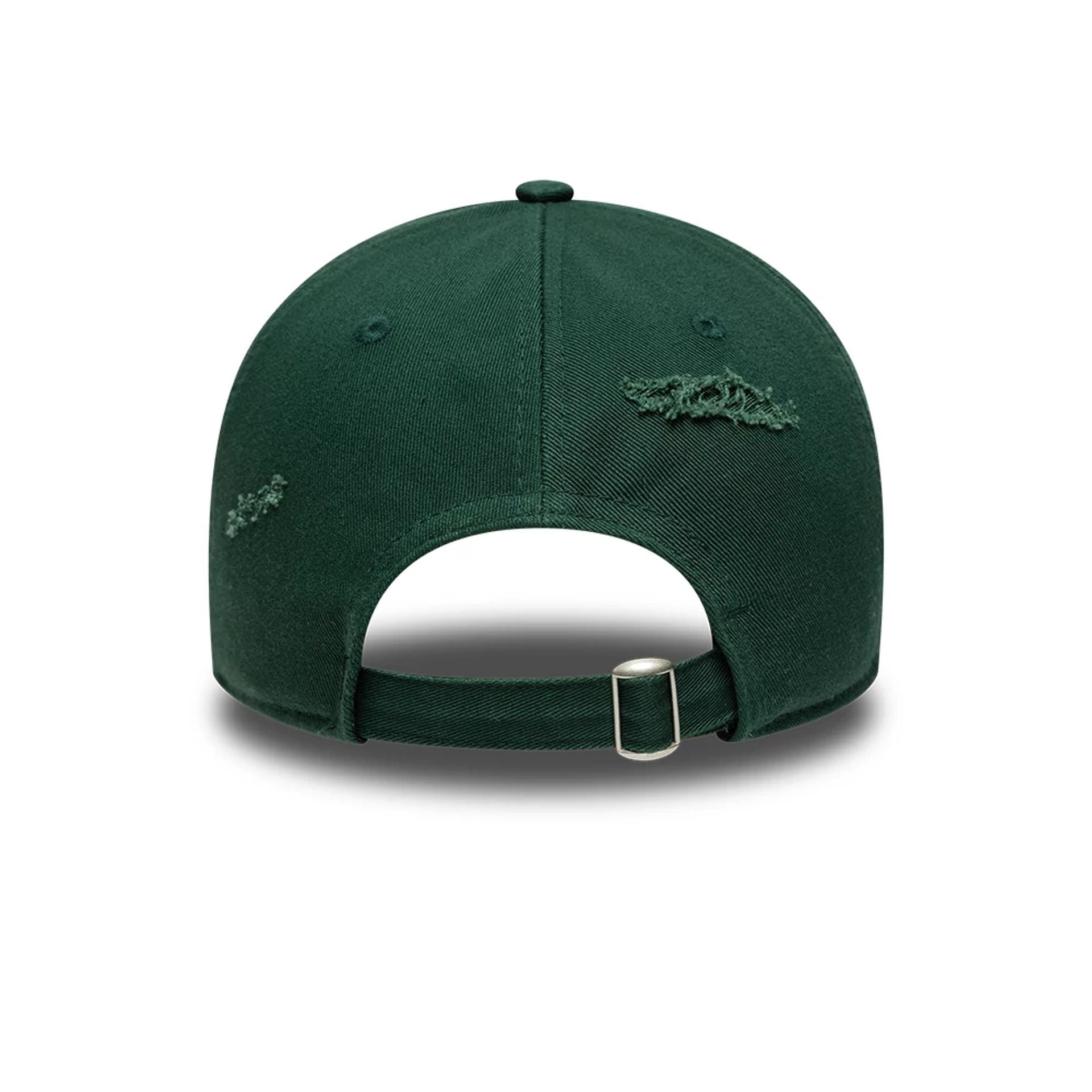 This is a New Era Distressed Dark Green 9TWENTY Adjustable Cap 4