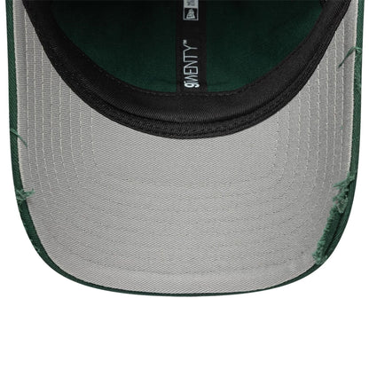 This is a New Era Distressed Dark Green 9TWENTY Adjustable Cap 5