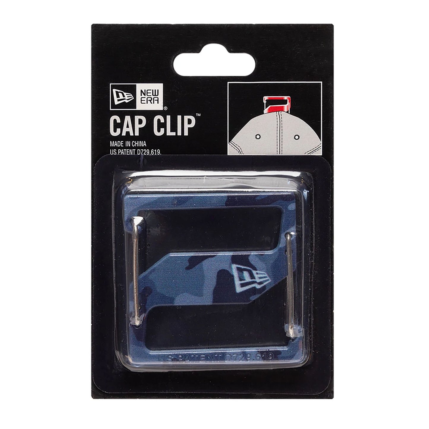 This is a New Era Blue Camo Cap Clip 4