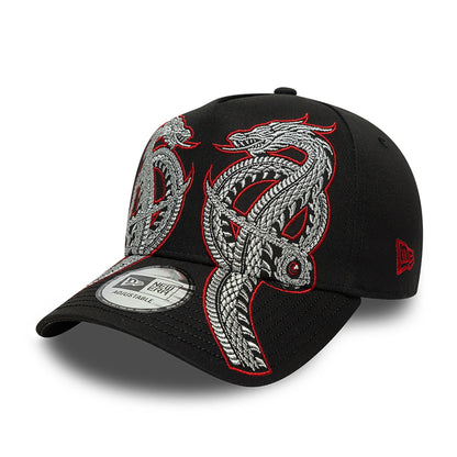 This is a House Of The Dragon Twin Dragon Black 9FORTY A-Frame Adjustable Cap 1