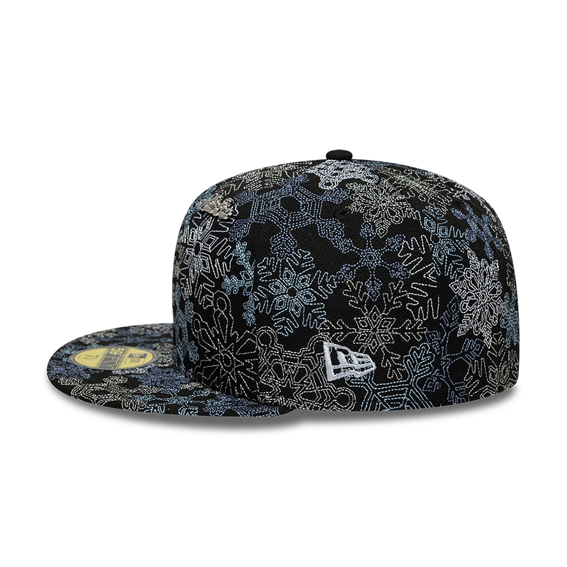 This is a New Era Winter All Over Print Black 59FIFTY Fitted Cap 7