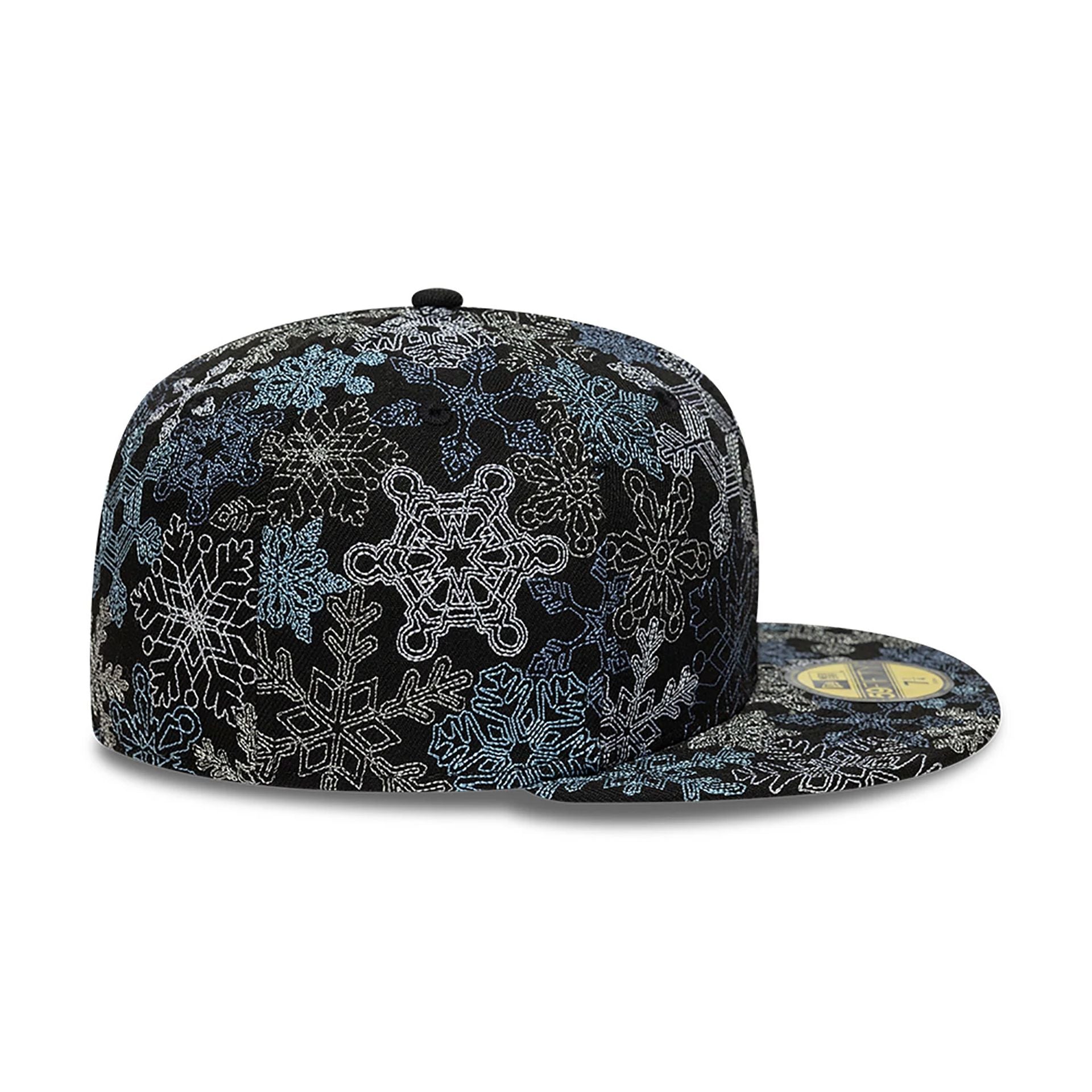 This is a New Era Winter All Over Print Black 59FIFTY Fitted Cap 6