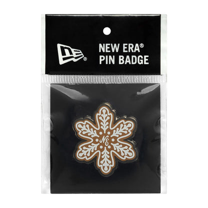 This is a New Era Festive Cookie White Pin Badge 3